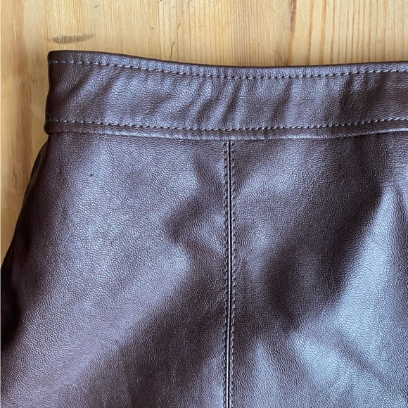 Abercrombie & Fitch Brown Vegan Leather Skirt - Picture 6 of 8